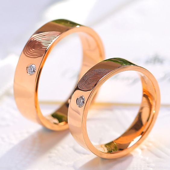 Fingerprint Couple ring