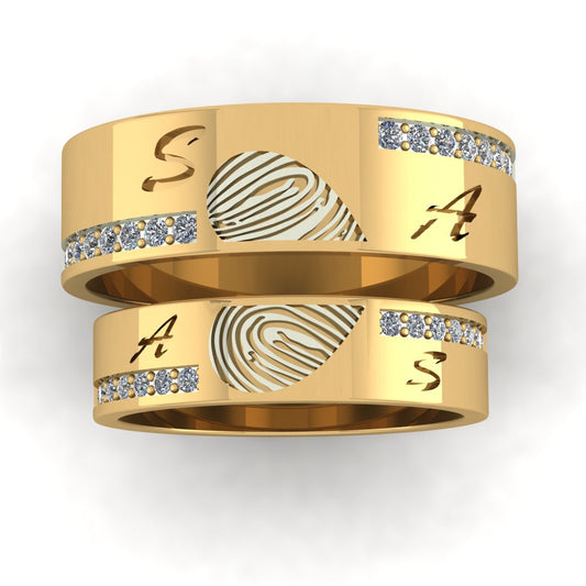 Eternal Bond Fingerprint Couple Rings