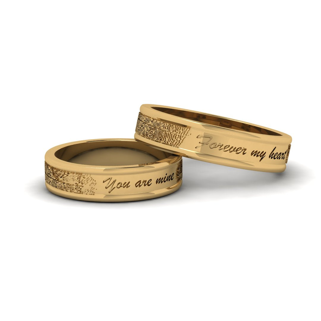 Forever My Heart – Personalized Fingerprint Couple Bands
