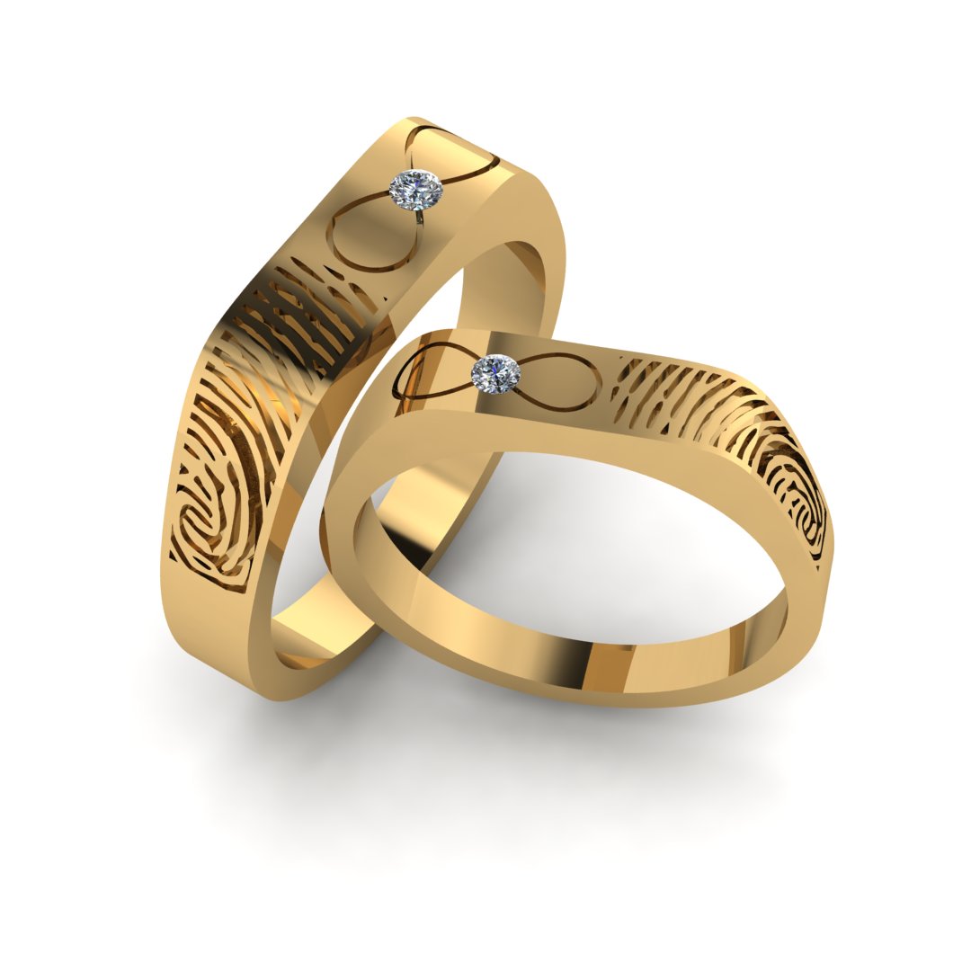 Infinity Bond Fingerprint Rings - Main Image