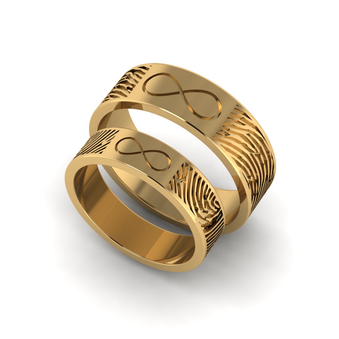 Eternal Bond Fingerprint Wedding Bands