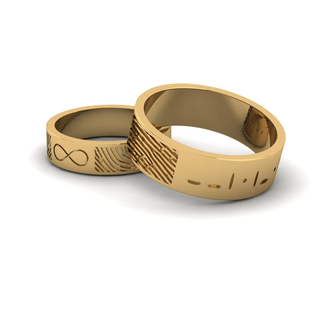 Eternal Bond Fingerprint Wedding Bands