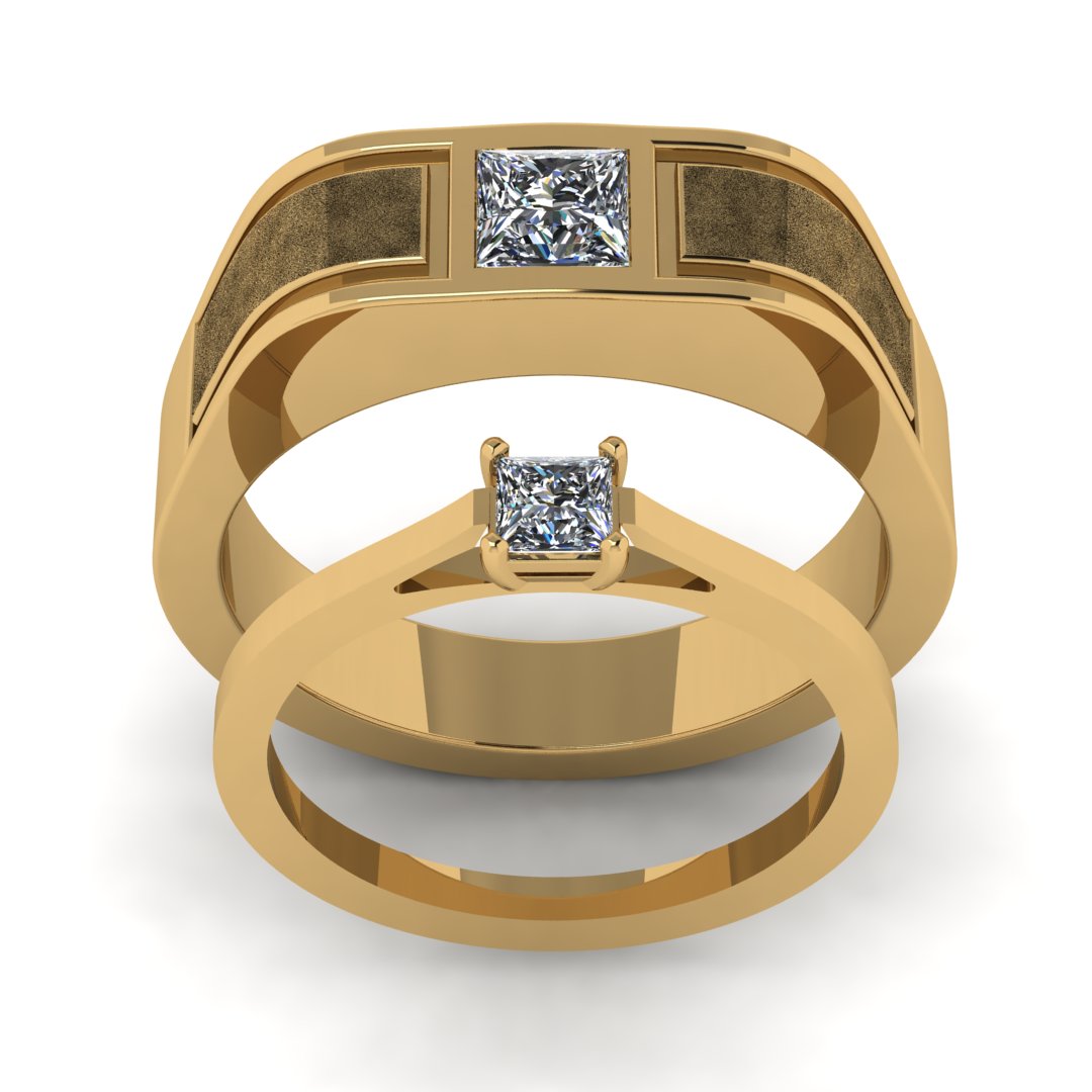 Timeless Love Square-Cut Couple Rings