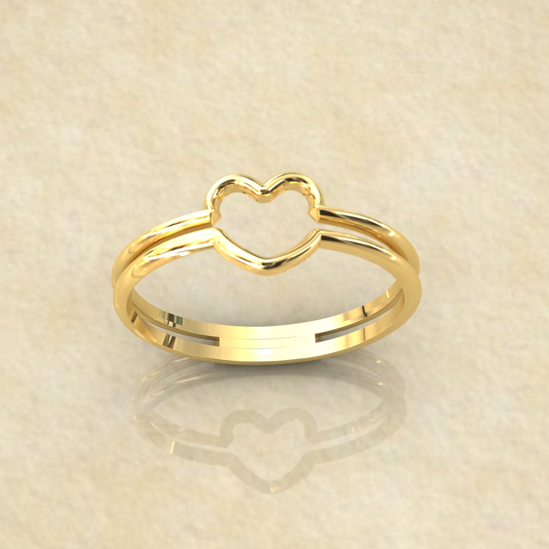Double Band Heart Ring