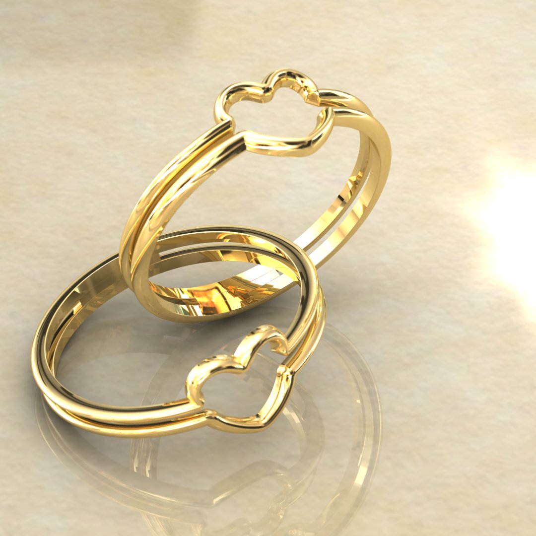 Double Band Heart Ring