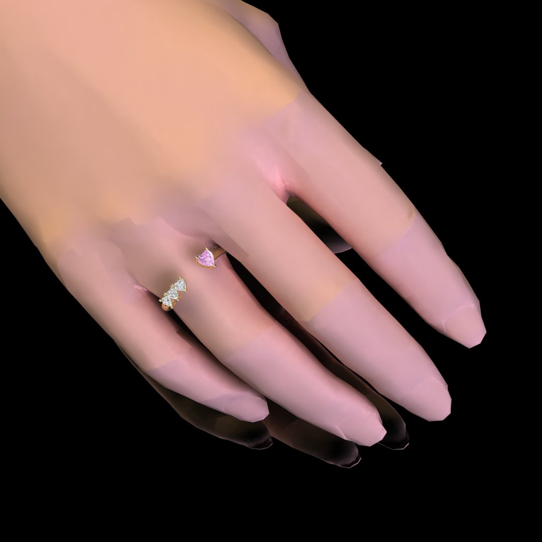 Gold Heart Stone Ring – Elegant and Romantic