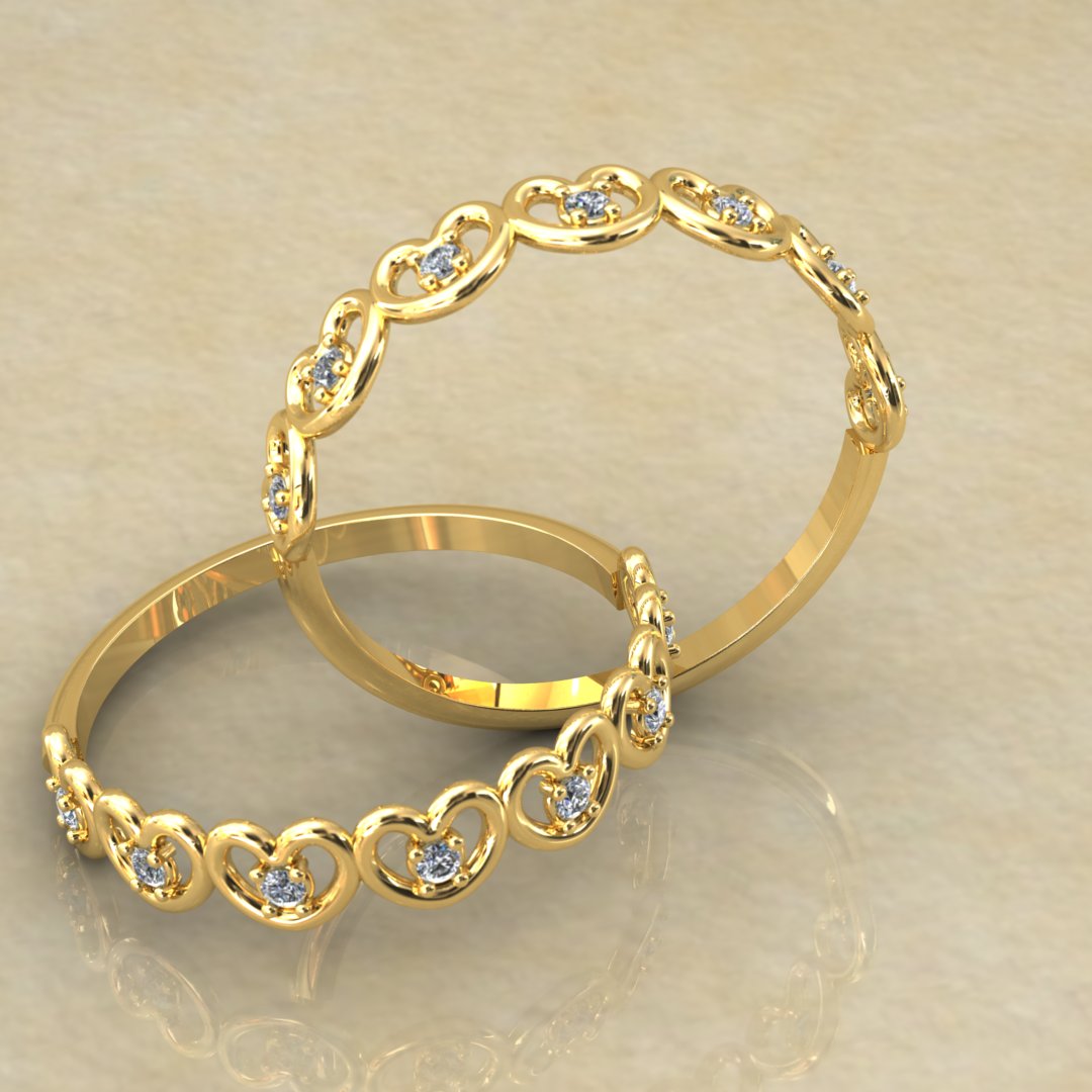 Delicate Heart Diamond Band