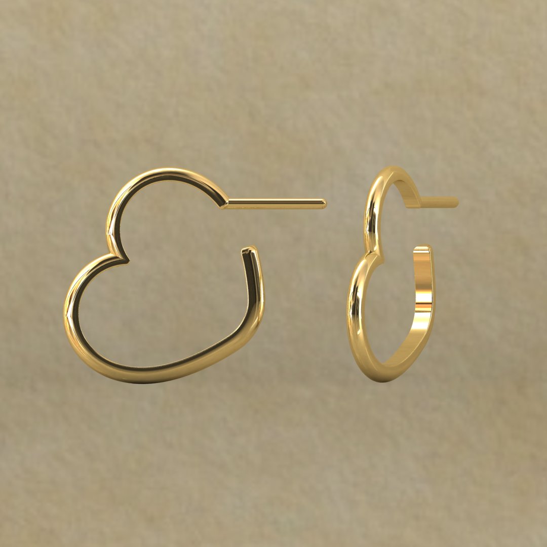 Heart Hoop Earrings - A Minimalist Expression of Love