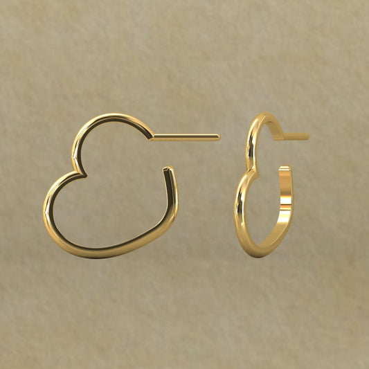Heart Hoop Earrings - A Minimalist Expression of Love