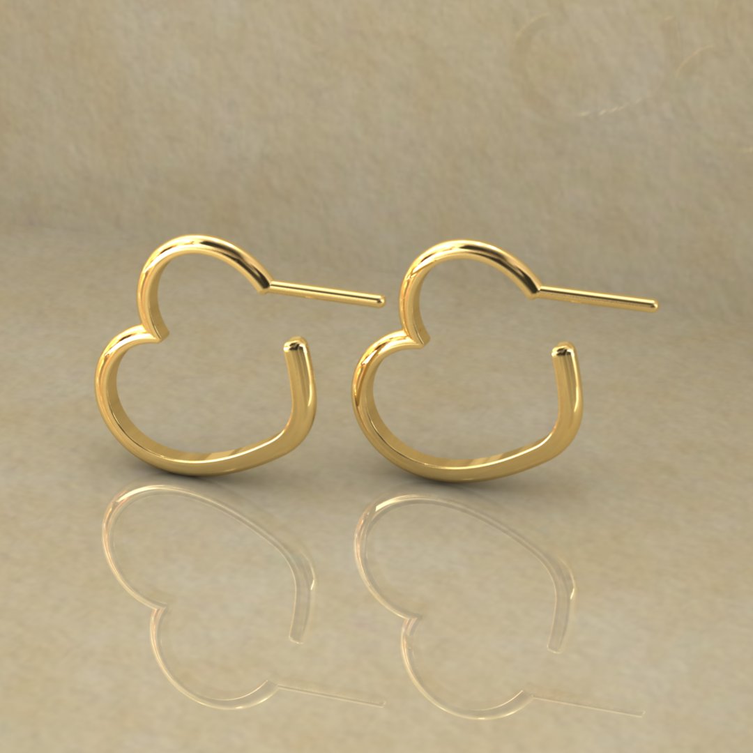 Heart Hoop Earrings - A Minimalist Expression of Love
