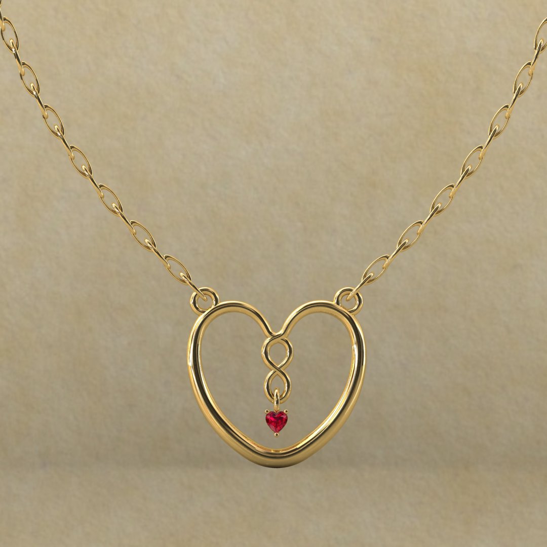 Heart-in-Heart Gold Necklace – A Romantic Statement