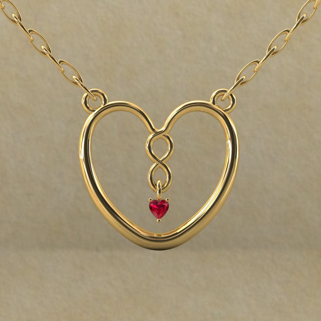 Heart-in-Heart Gold Necklace – A Romantic Statement