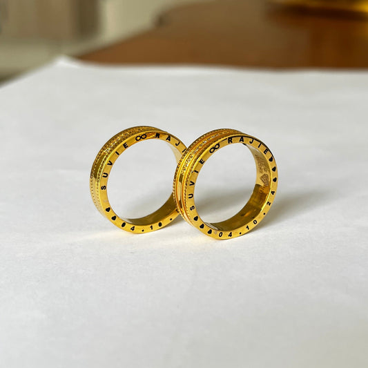 Custom Engraved Gold Couple Rings – A Timeless Bond