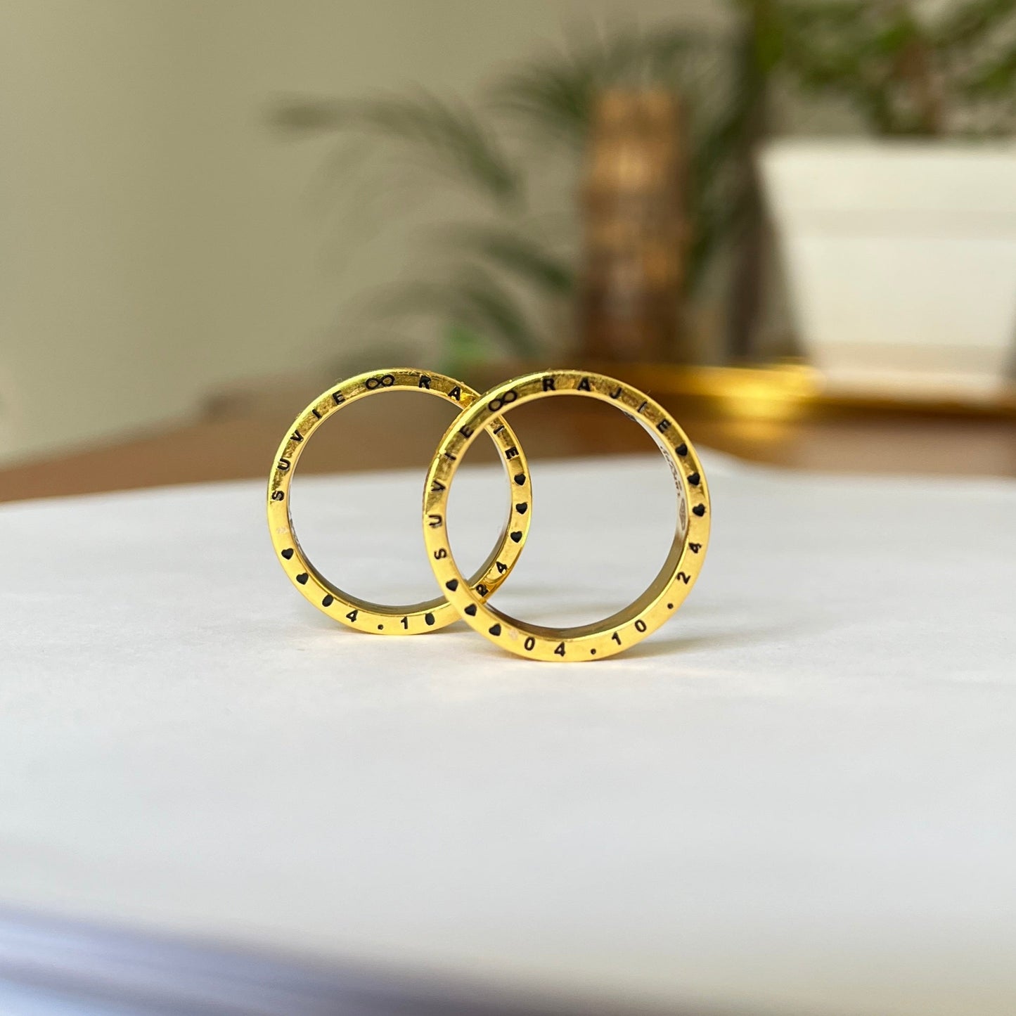 Custom Engraved Gold Couple Rings – A Timeless Bond