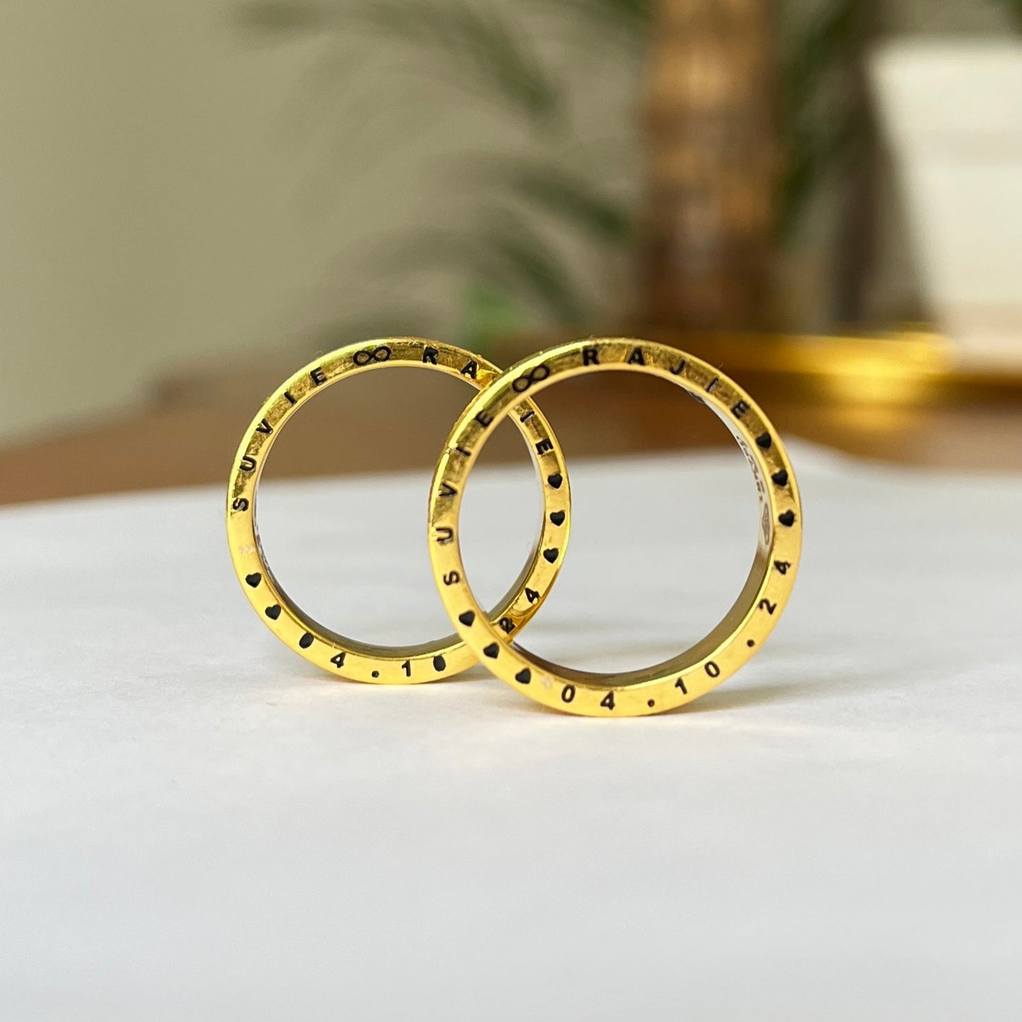 Custom Engraved Gold Couple Rings – A Timeless Bond