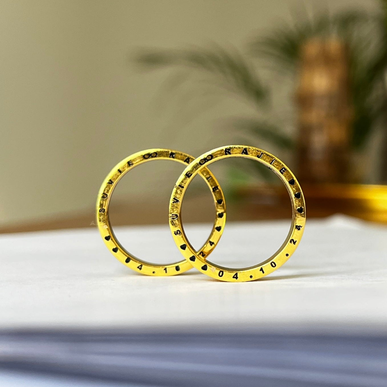 Custom Engraved Gold Couple Rings – A Timeless Bond