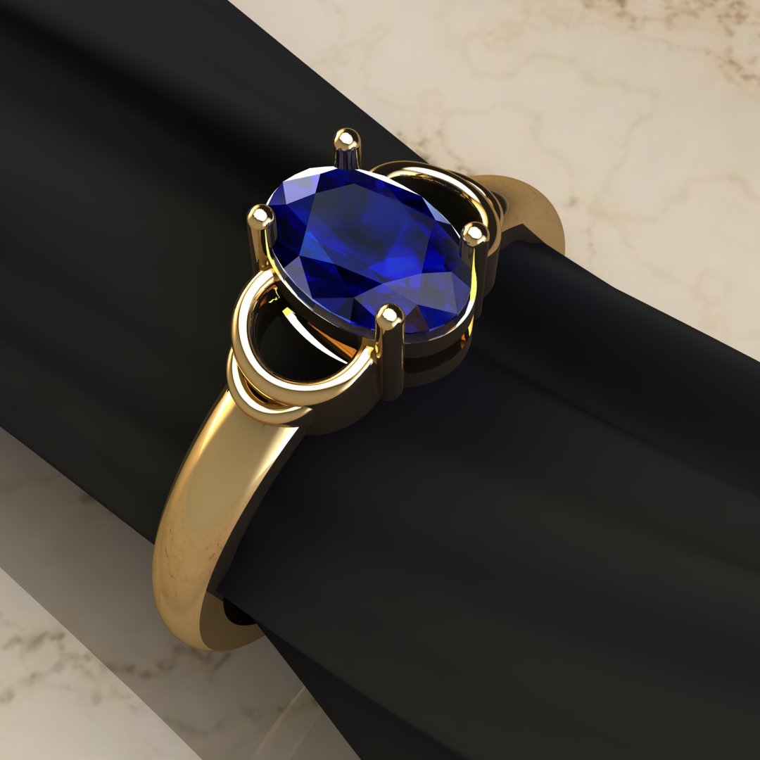 Oval Gemstone Gold Ring – A Statement of Elegance