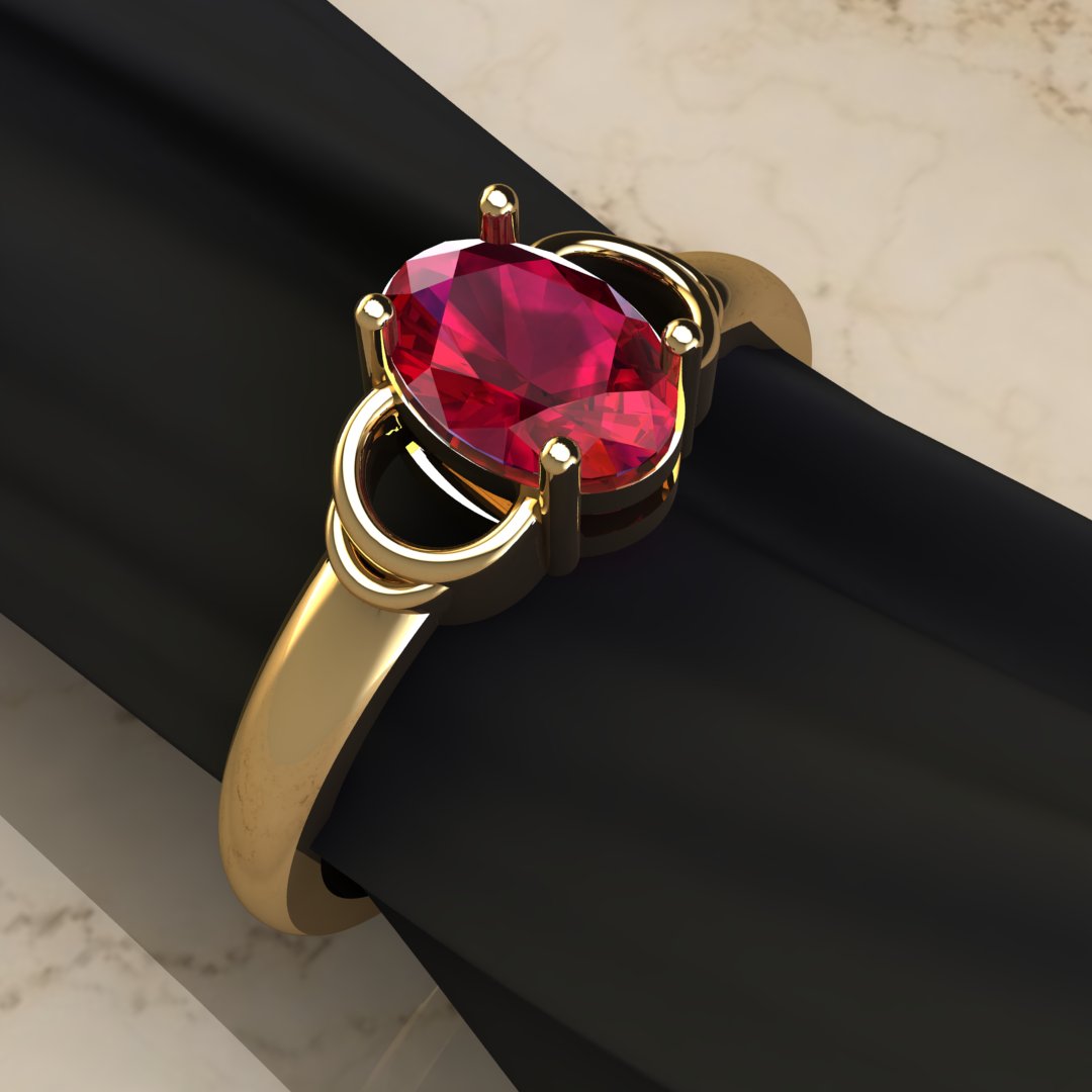 Oval Gemstone Gold Ring – A Statement of Elegance