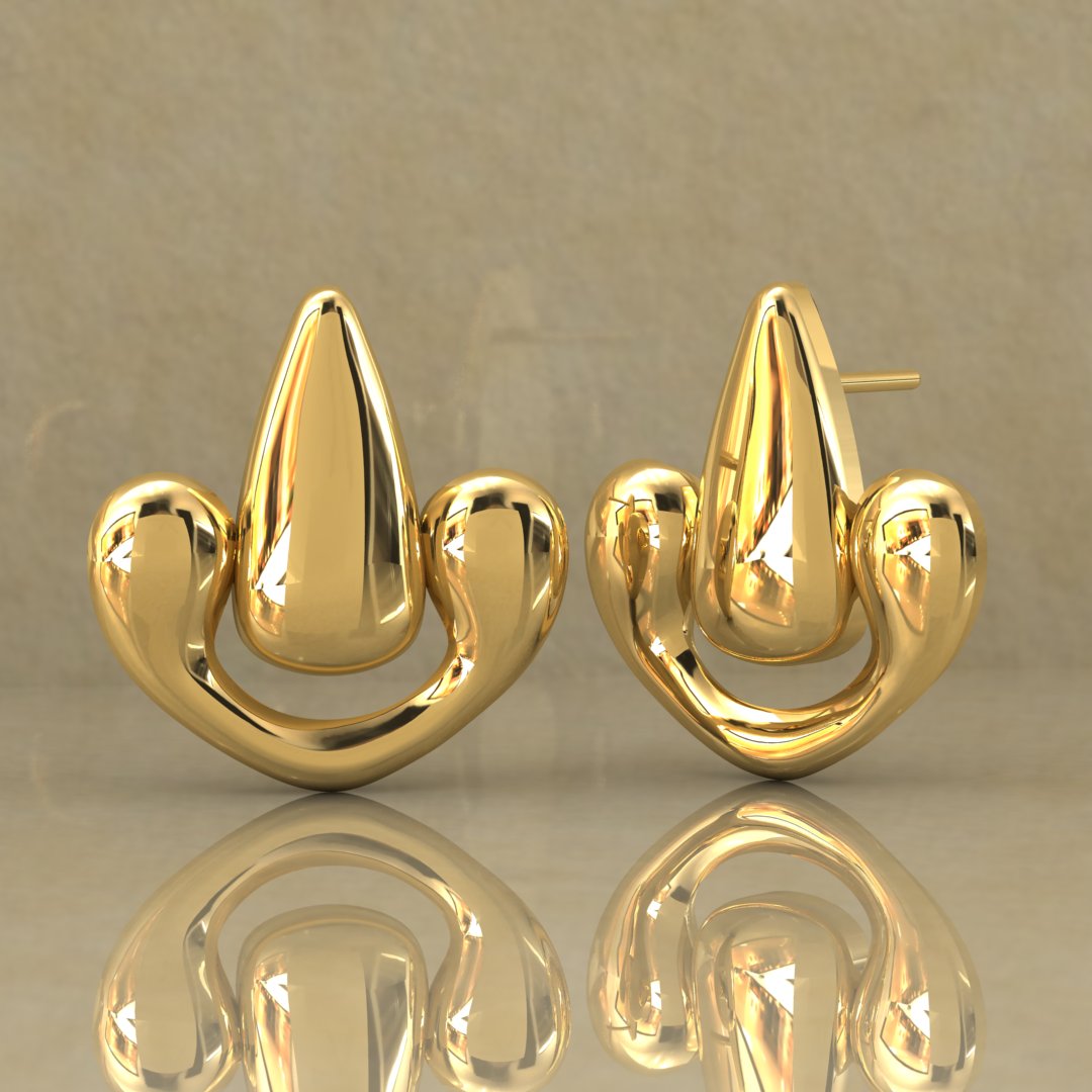 Pear Heart Earrings Description:
