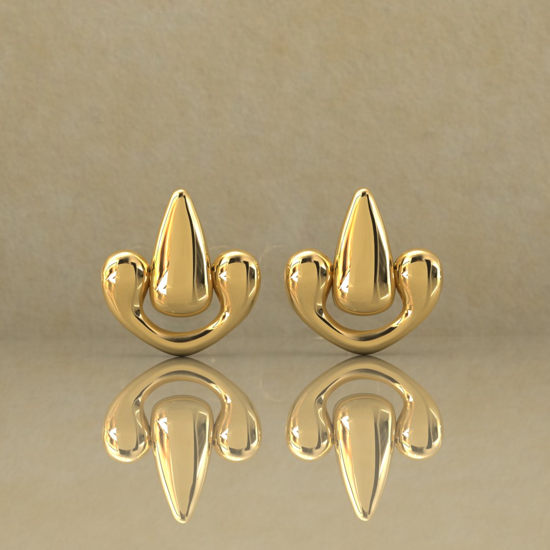 Pear Heart Earrings Description:
