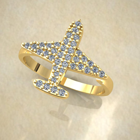 Airplane Gold Ring – A Sparkling Tribute to Wanderlust