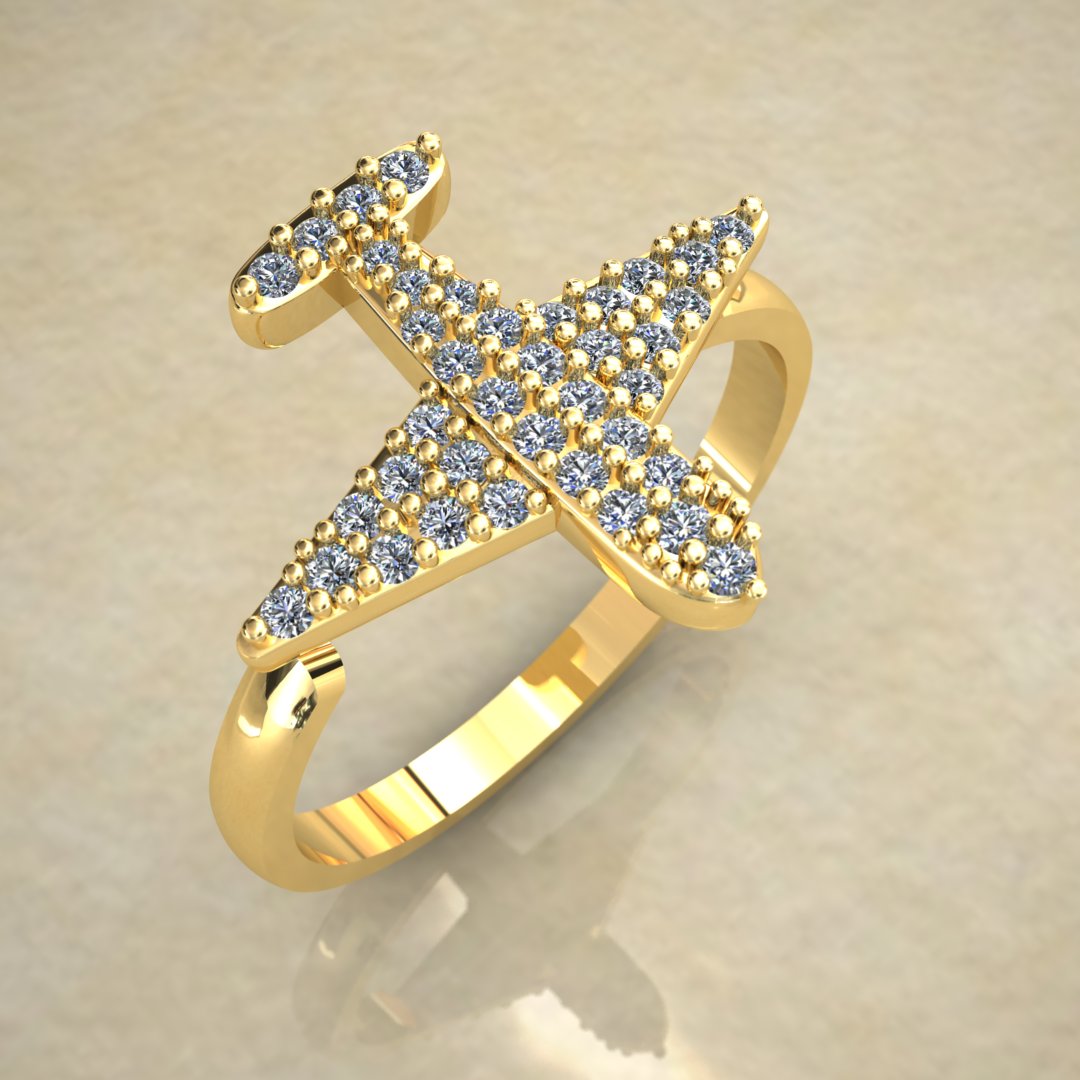 Airplane Gold Ring – A Sparkling Tribute to Wanderlust