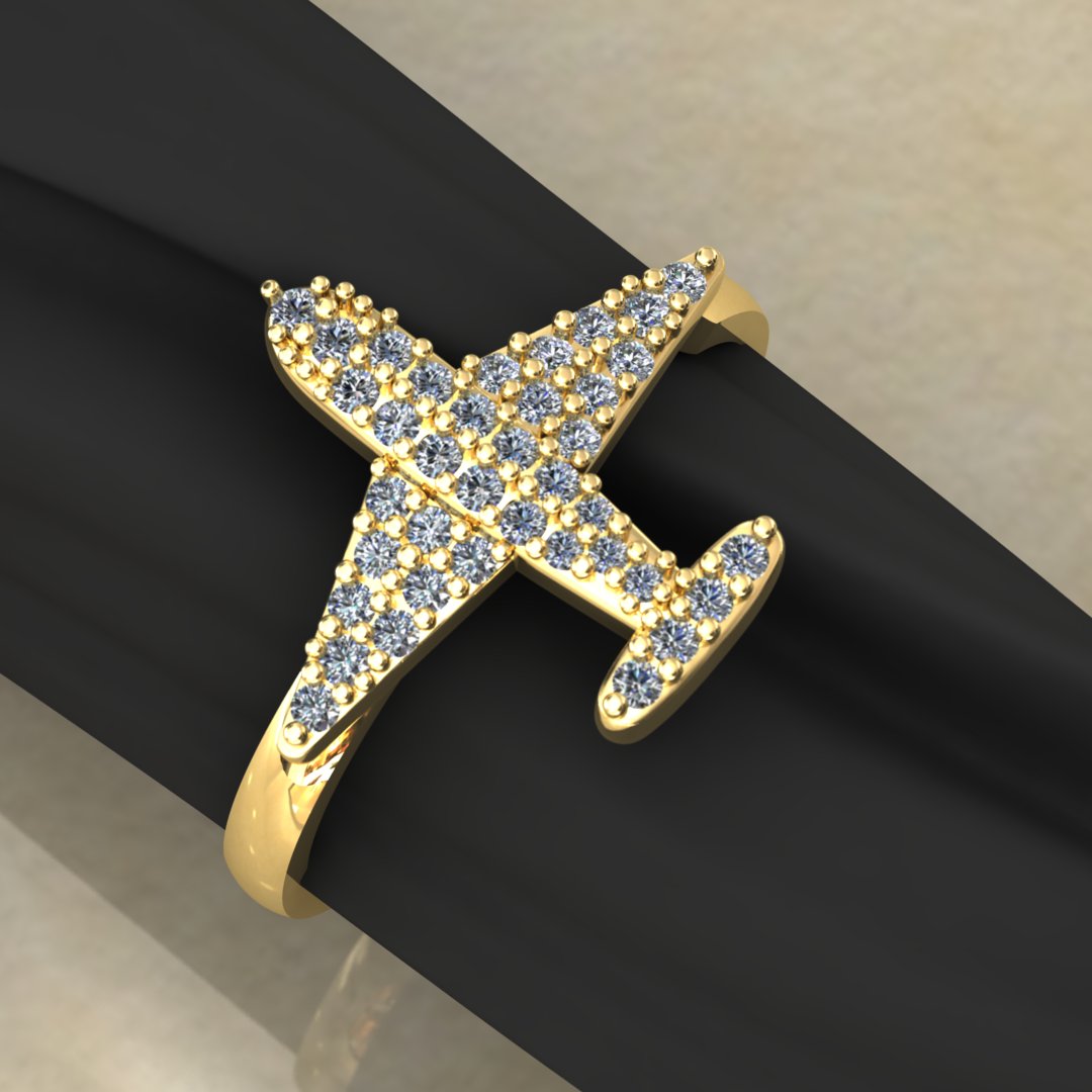 Airplane Gold Ring – A Sparkling Tribute to Wanderlust