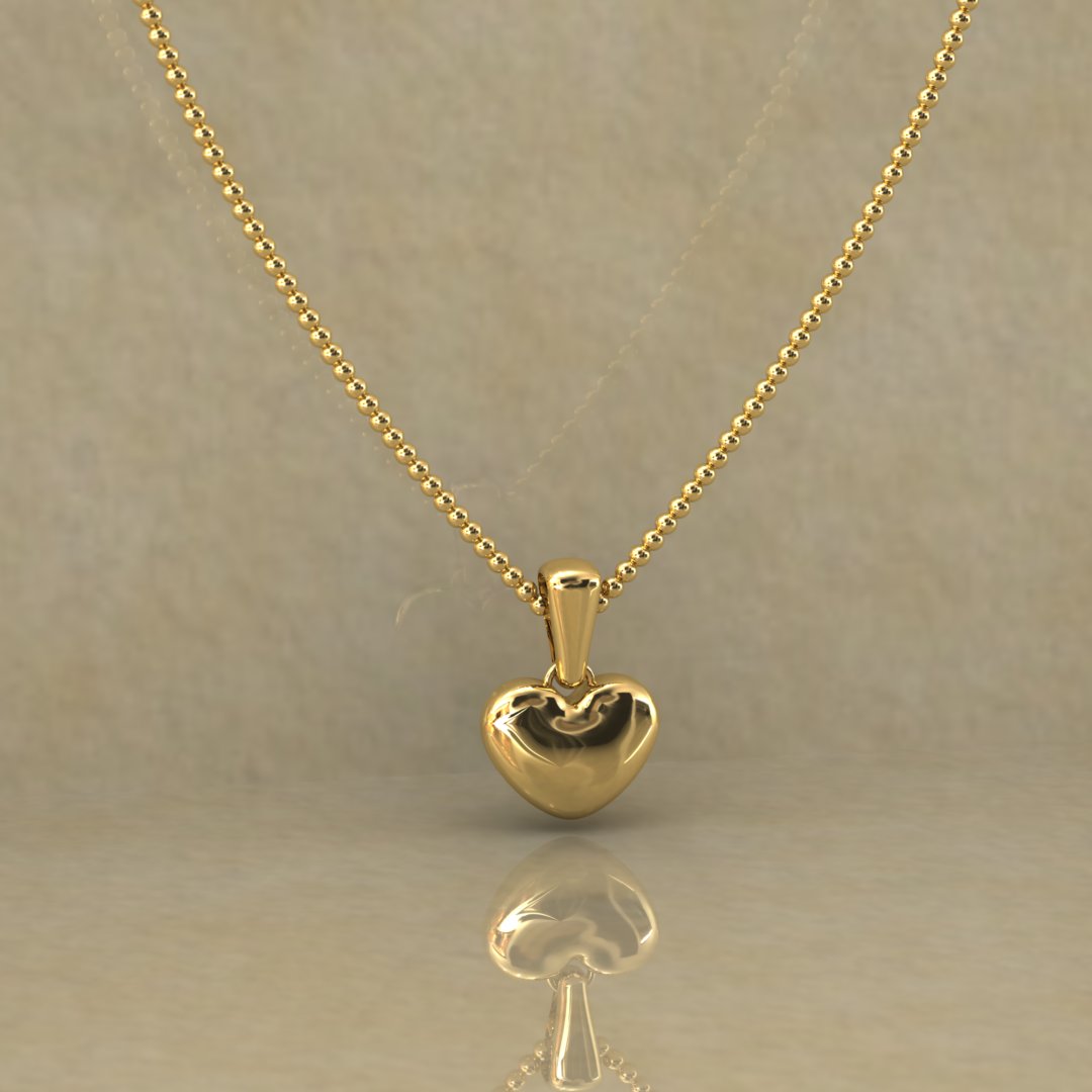 Solid Gold Heart Pendant – Minimalist and Timeless