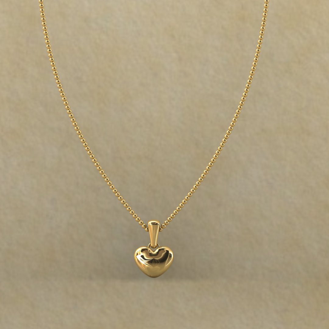 Solid Gold Heart Pendant – Minimalist and Timeless