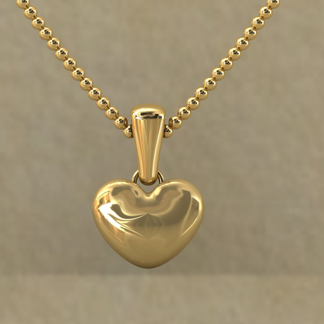 Solid Gold Heart Pendant – Minimalist and Timeless