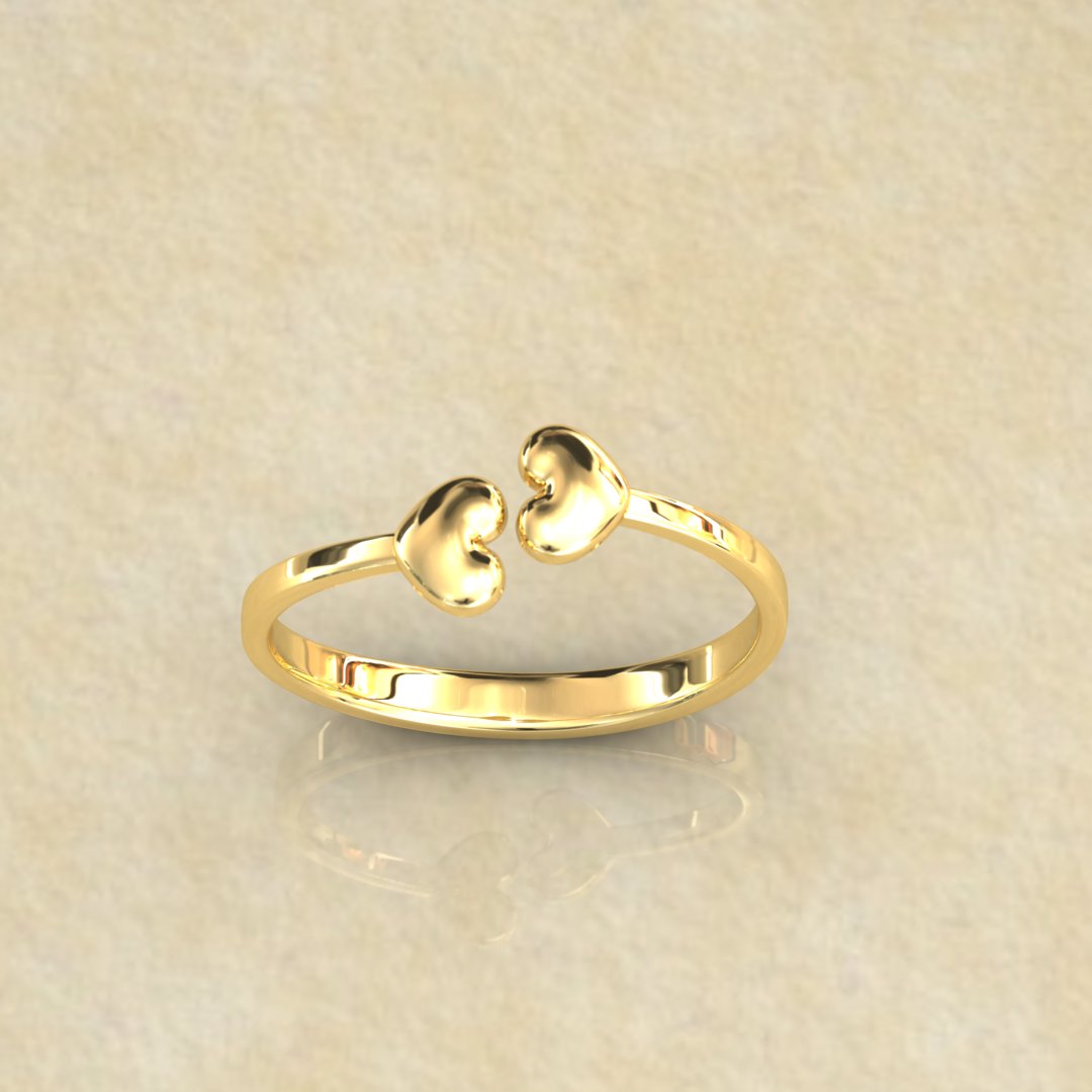 Double Heart Gold Ring – A Symbol of Love