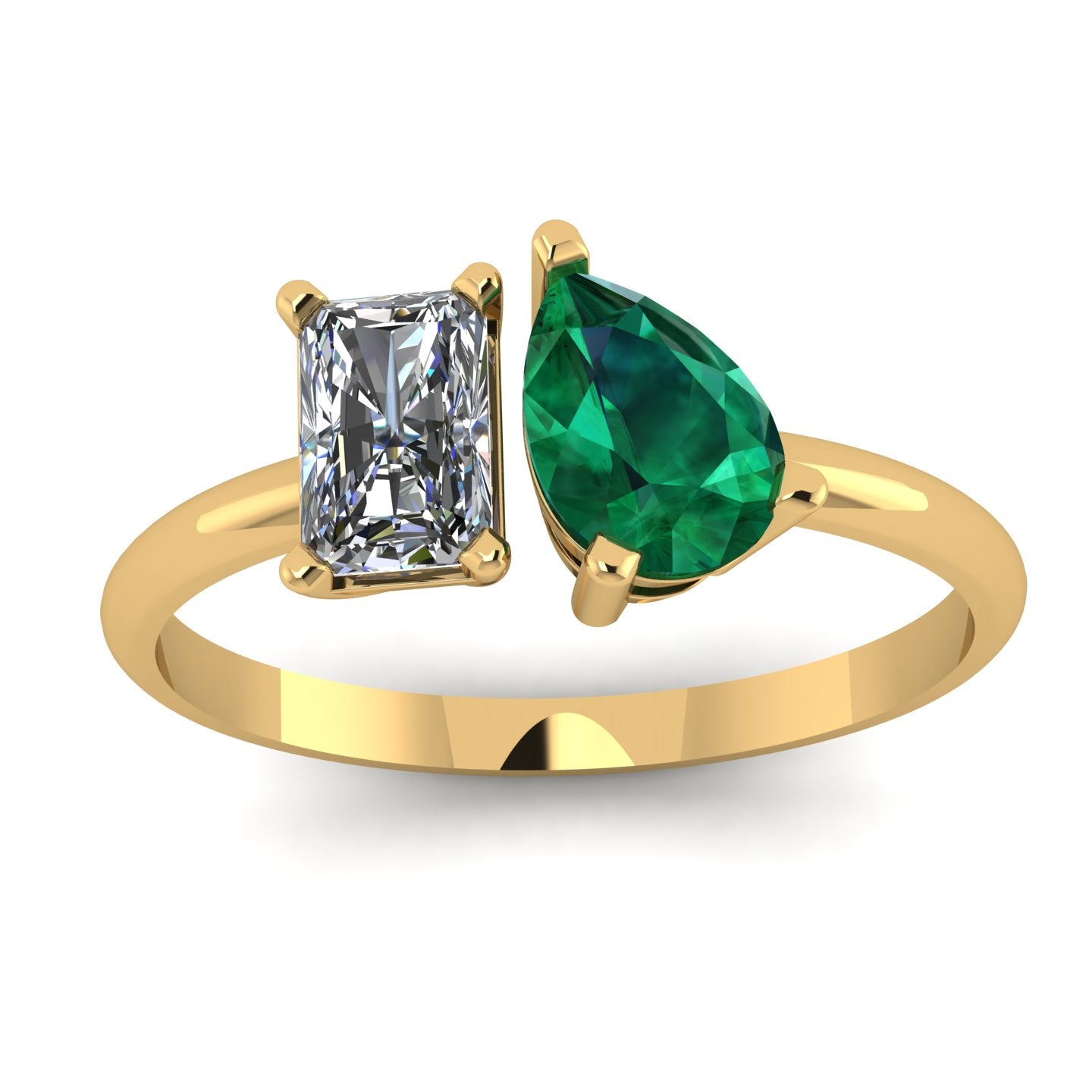 Toi et Moi Emerald Spark Ring