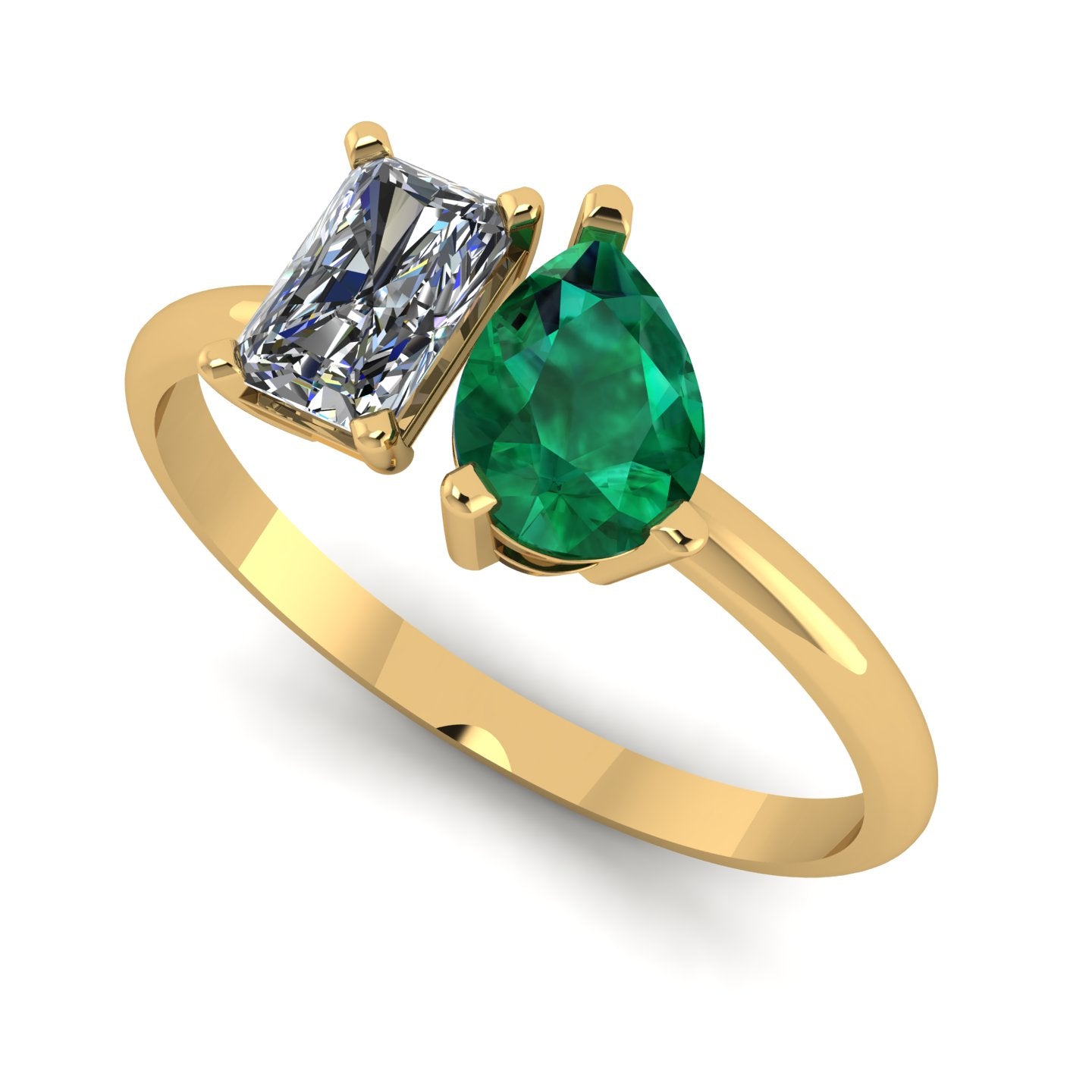 Toi et Moi Emerald Spark Ring