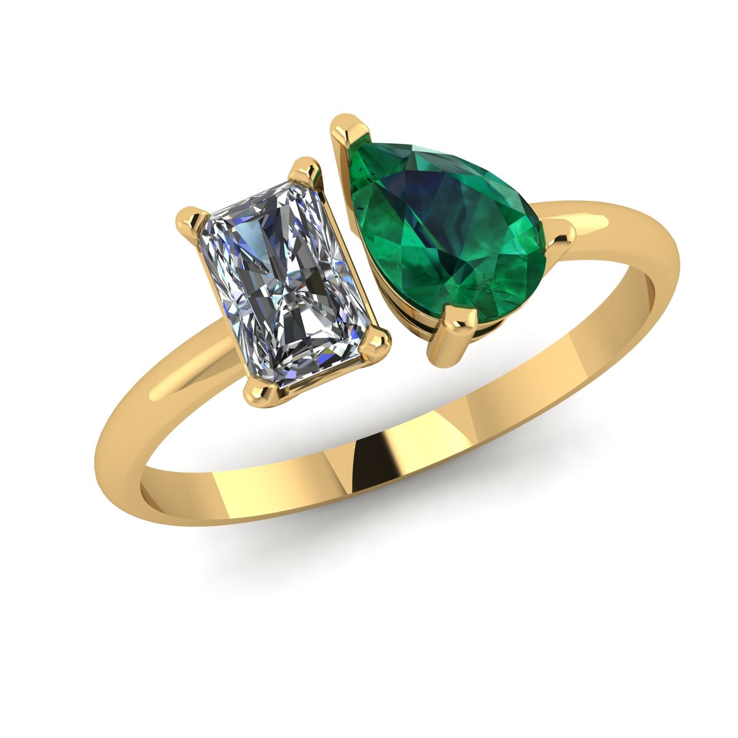 Toi et Moi Emerald Spark Ring