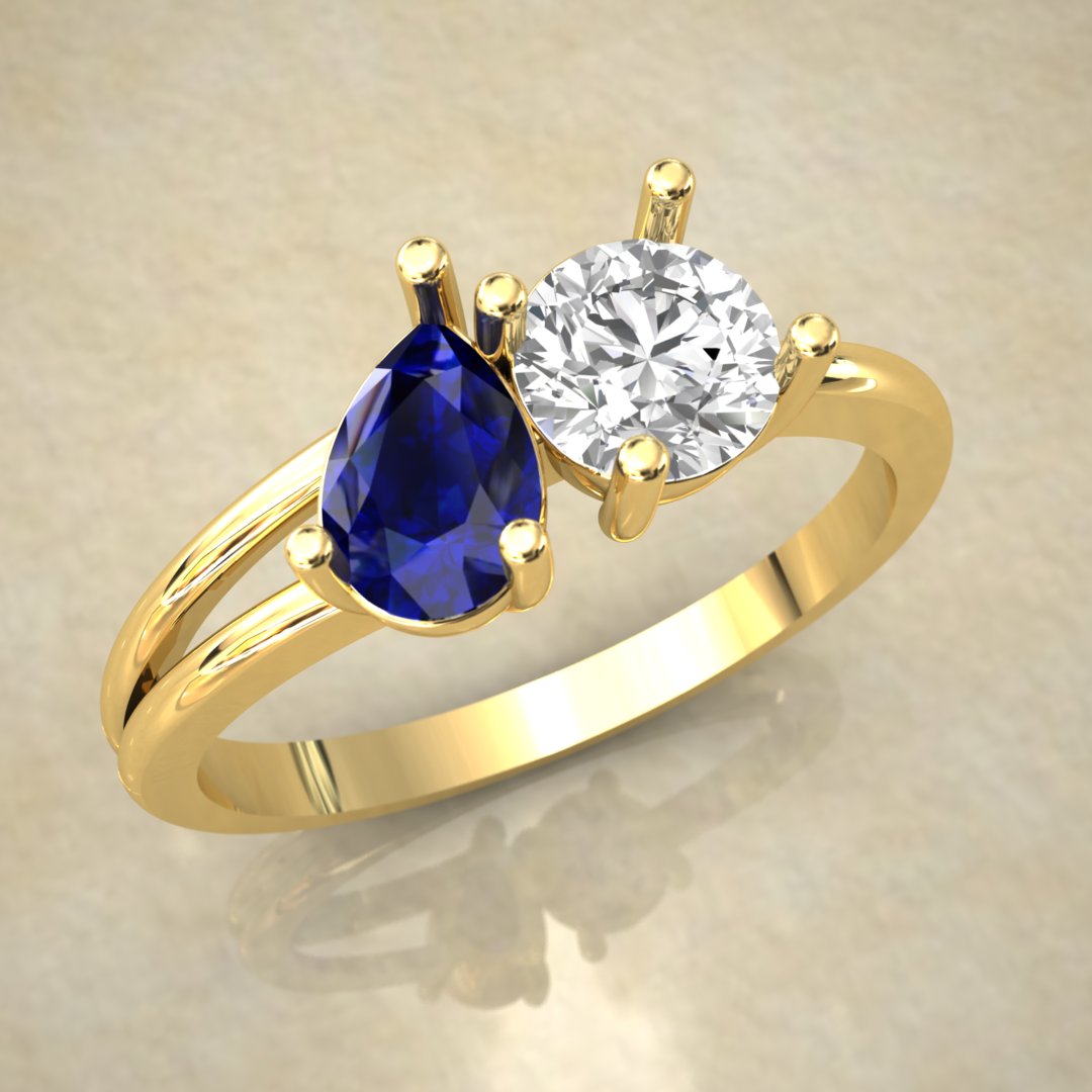 Toi Moi Gold Ring – A Dual Stone Masterpiece