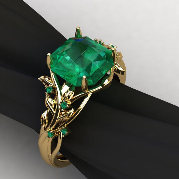 Floral Gemstone Gold Ring – A Nature-Inspired Elegance