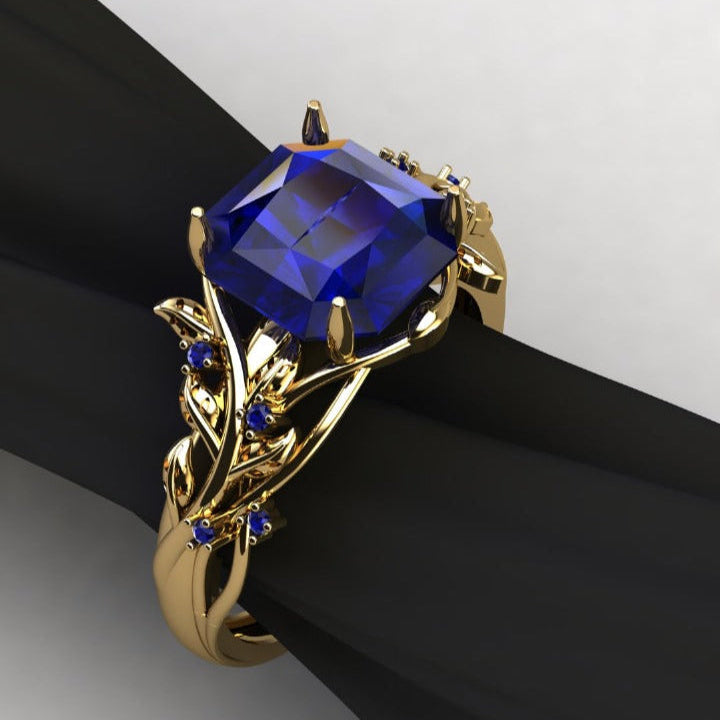 Floral Gemstone Gold Ring – A Nature-Inspired Elegance