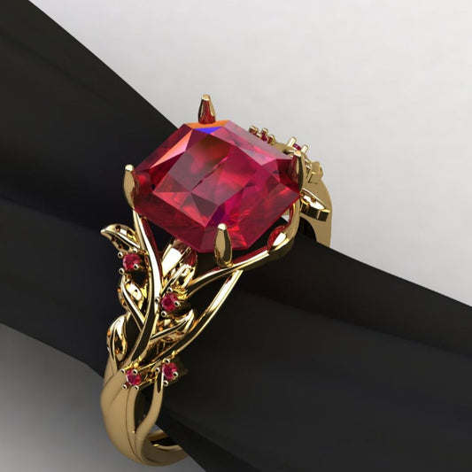 Floral Gemstone Gold Ring – A Nature-Inspired Elegance