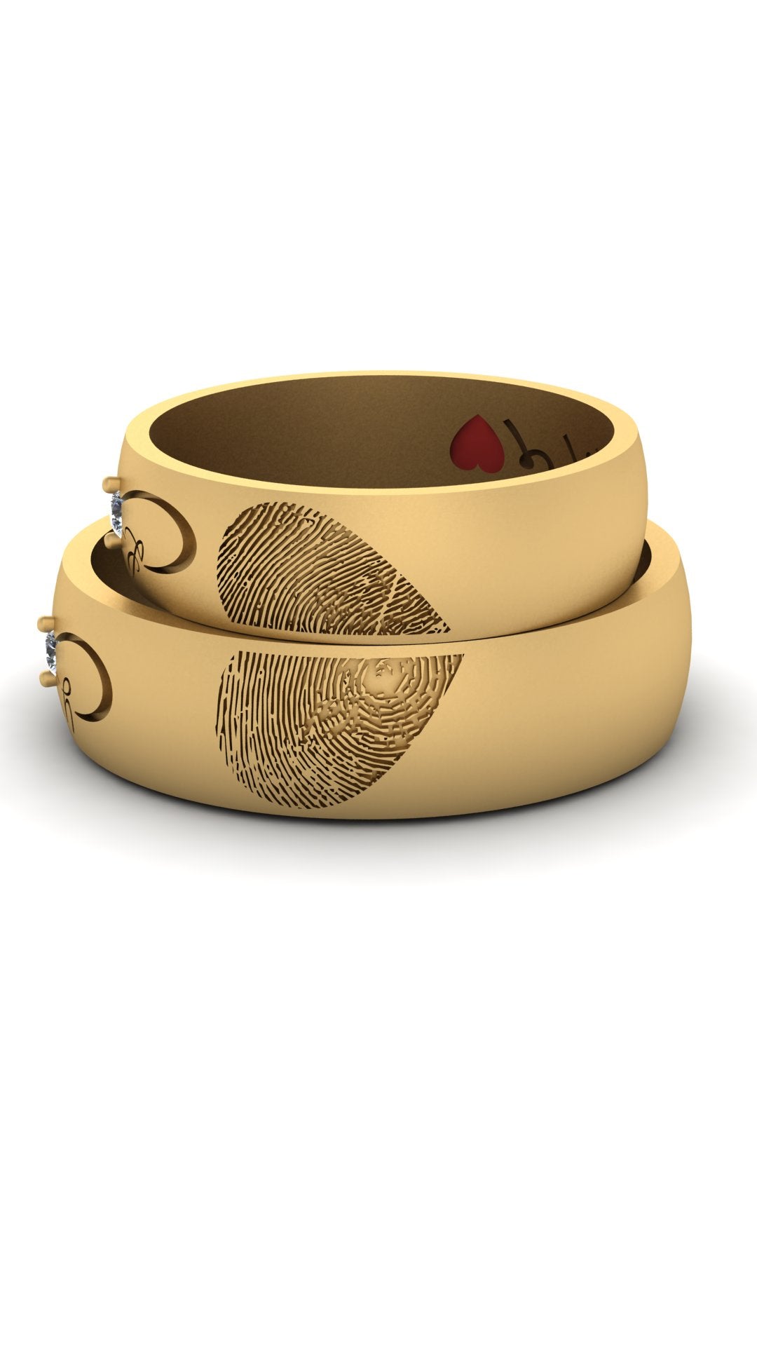 Custom Fingerprint Infinity Rings with Initials and Special Date
