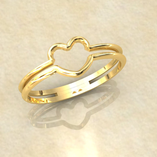 Double Band Heart Ring