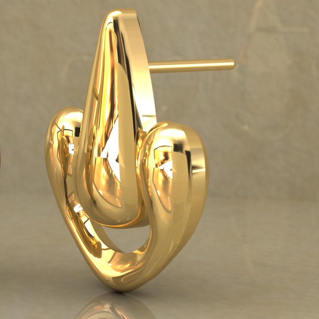 Pear Heart Earrings Description: